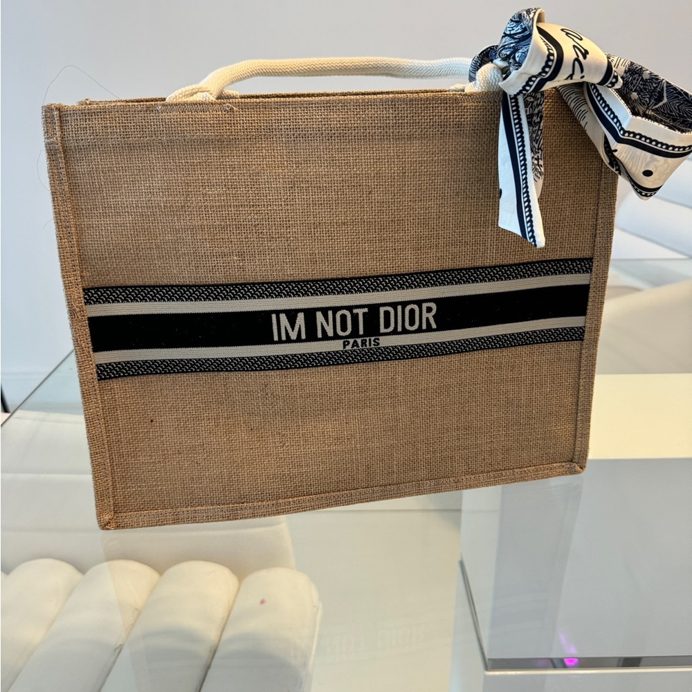 Fun cheeky “I’m Not Dior” ubiquitous book tote!